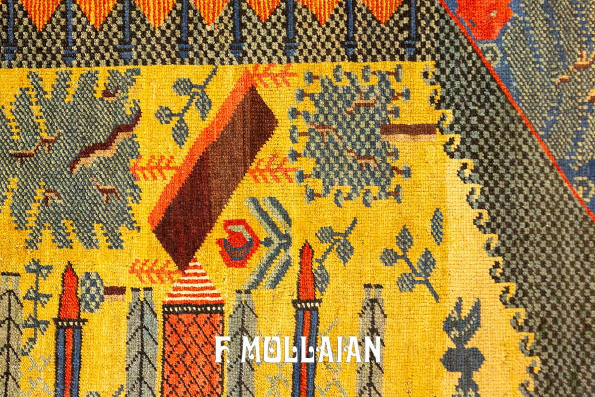 Rare Rug Figurative Kurdish Persian n°:672449